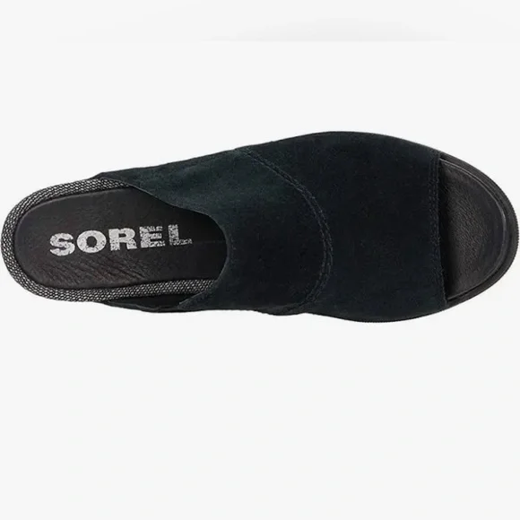 New Sorel Joanie II Slide Suede Leather Black Size 6 B Shoes Women - Picture 3 of 5